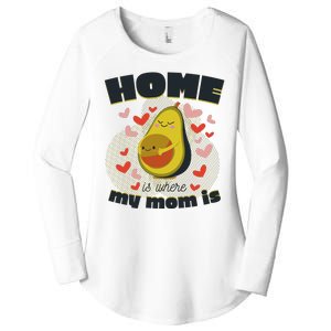 Home Is Where My Mom Is Pregnant Avocado Women's Perfect Tri Tunic Long Sleeve Shirt