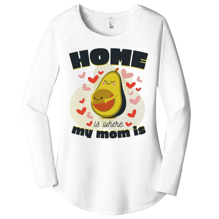 Home Is Where My Mom Is Pregnant Avocado Women's Perfect Tri Tunic Long Sleeve Shirt