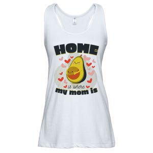 Home Is Where My Mom Is Pregnant Avocado Ladies Essential Flowy Tank