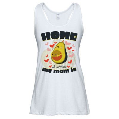 Home Is Where My Mom Is Pregnant Avocado Ladies Essential Flowy Tank