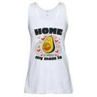 Home Is Where My Mom Is Pregnant Avocado Ladies Essential Flowy Tank