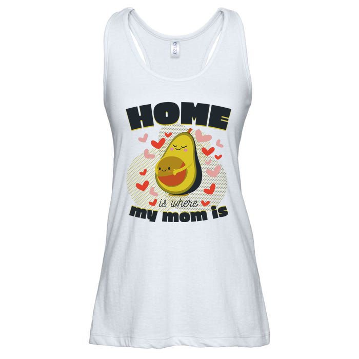 Home Is Where My Mom Is Pregnant Avocado Ladies Essential Flowy Tank