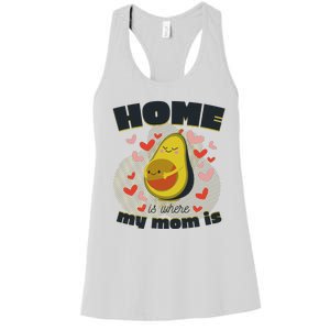 Home Is Where My Mom Is Pregnant Avocado Women's Racerback Tank