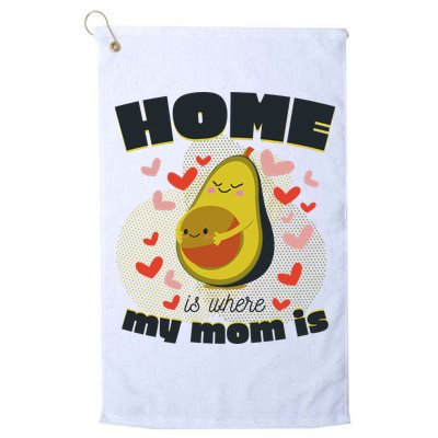 Home Is Where My Mom Is Pregnant Avocado Golf Towel