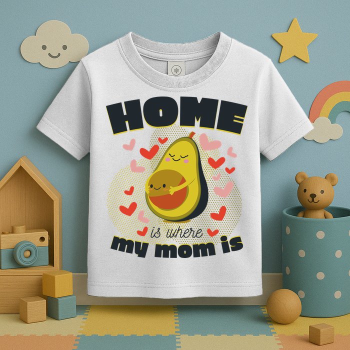 Home Is Where My Mom Is Pregnant Avocado Toddler T-Shirt