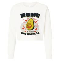 Home Is Where My Mom Is Pregnant Avocado Cropped Pullover Crew