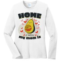 Home Is Where My Mom Is Pregnant Avocado Ladies Long Sleeve Shirt