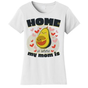 Home Is Where My Mom Is Pregnant Avocado Women's T-Shirt