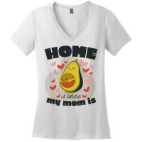 Home Is Where My Mom Is Pregnant Avocado Women's V-Neck T-Shirt