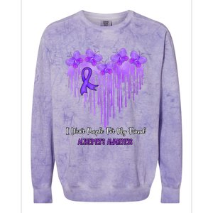 Heart I Wear Purple For My Friend Alzheimers Awareness Month Colorblast Crewneck Sweatshirt