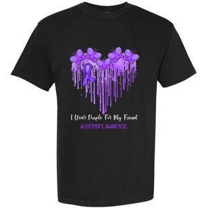 Heart I Wear Purple For My Friend Alzheimers Awareness Month Garment-Dyed Heavyweight T-Shirt