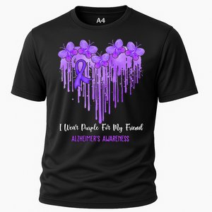 Heart I Wear Purple For My Friend Alzheimers Awareness Month Cooling Performance Crew T-Shirt