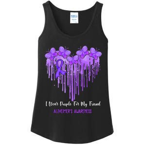 Heart I Wear Purple For My Friend Alzheimers Awareness Month Ladies Essential Tank