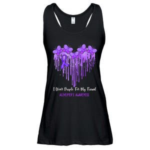 Heart I Wear Purple For My Friend Alzheimers Awareness Month Ladies Essential Flowy Tank