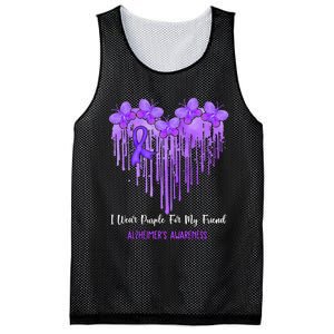 Heart I Wear Purple For My Friend Alzheimers Awareness Month Mesh Reversible Basketball Jersey Tank