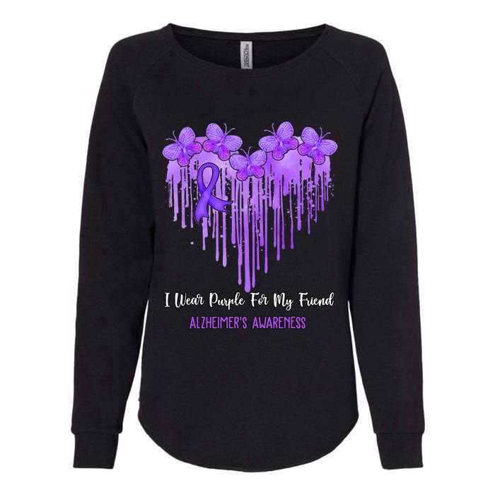 Heart I Wear Purple For My Friend Alzheimers Awareness Month Womens California Wash Sweatshirt