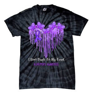 Heart I Wear Purple For My Friend Alzheimers Awareness Month Tie-Dye T-Shirt