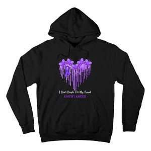 Heart I Wear Purple For My Friend Alzheimers Awareness Month Tall Hoodie