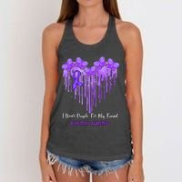 Heart I Wear Purple For My Friend Alzheimers Awareness Month Women's Knotted Racerback Tank