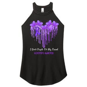 Heart I Wear Purple For My Friend Alzheimers Awareness Month Women's Perfect Tri Rocker Tank