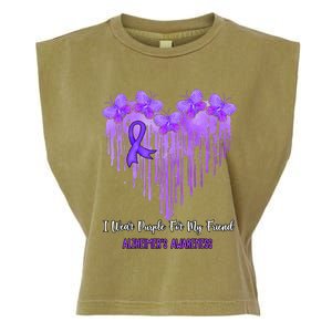 Heart I Wear Purple For My Friend Alzheimers Awareness Month Garment-Dyed Women's Muscle Tee