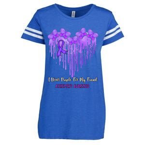 Heart I Wear Purple For My Friend Alzheimers Awareness Month Enza Ladies Jersey Football T-Shirt