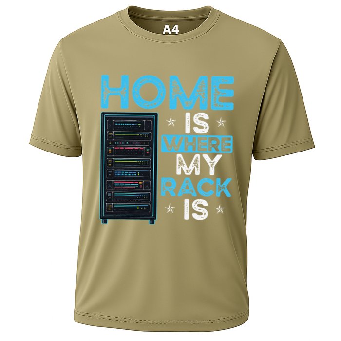 Home Is Where My Rack Is Funny Server Admin Cooling Performance Crew T-Shirt