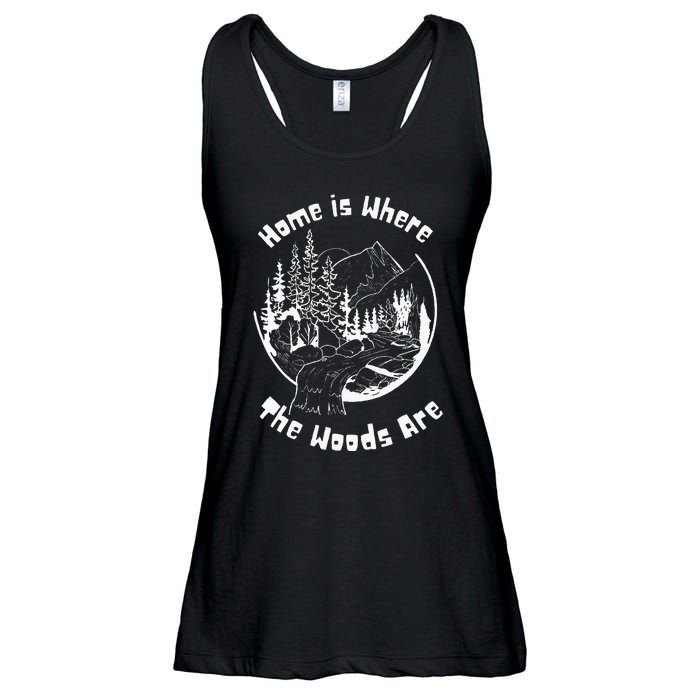 Home Is Where The Woods Are Gift For Nature Lovers Campers Ladies Essential Flowy Tank