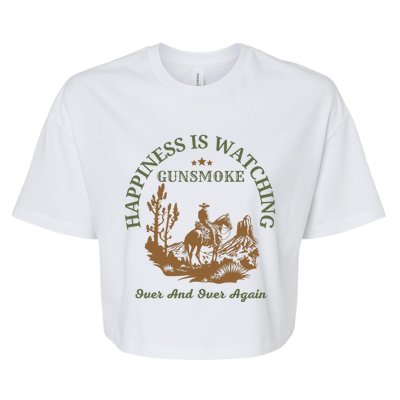 Happiness Is Watching Gunsmoke Over And Over Again Cowboy Bella+Canvas Jersey Crop Tee