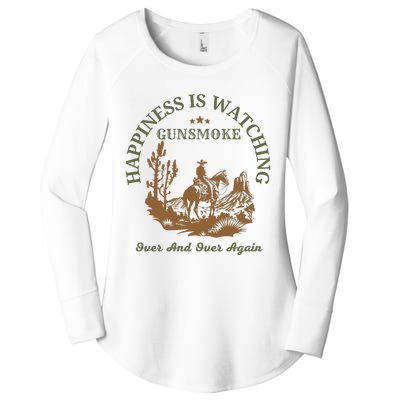 Happiness Is Watching Gunsmoke Over And Over Again Cowboy Women's Perfect Tri Tunic Long Sleeve Shirt