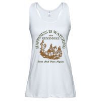 Happiness Is Watching Gunsmoke Over And Over Again Cowboy Ladies Essential Flowy Tank