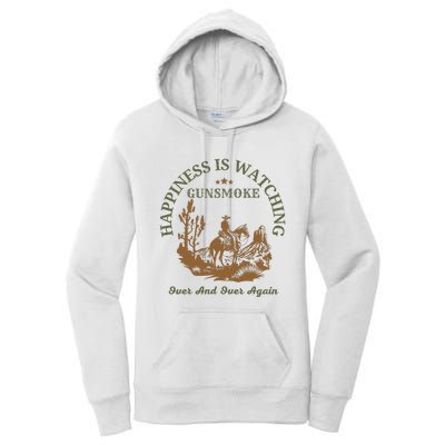 Happiness Is Watching Gunsmoke Over And Over Again Cowboy Women's Pullover Hoodie