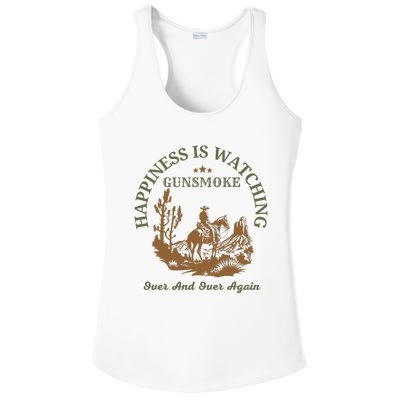 Happiness Is Watching Gunsmoke Over And Over Again Cowboy Ladies PosiCharge Competitor Racerback Tank