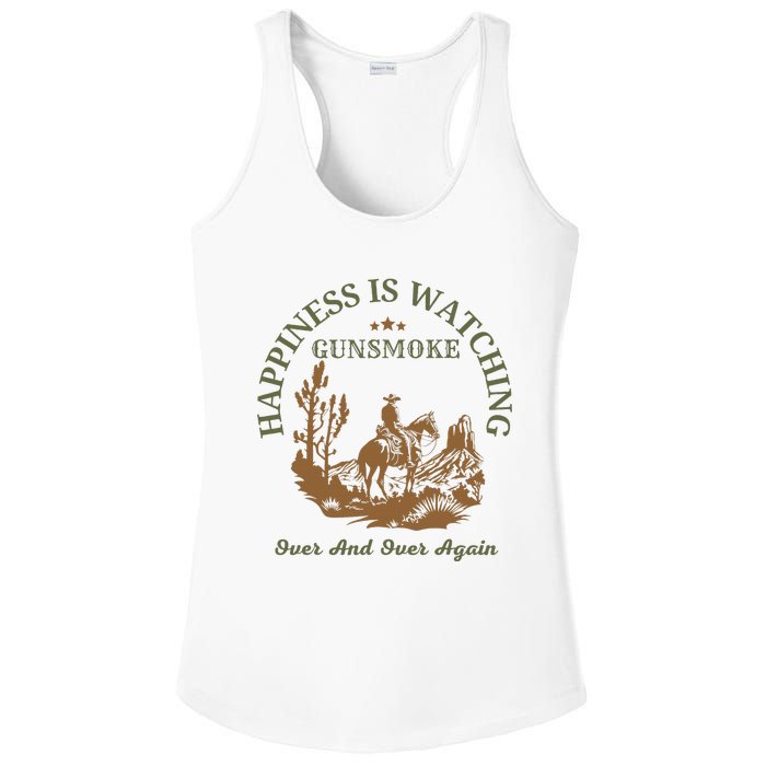 Happiness Is Watching Gunsmoke Over And Over Again Cowboy Ladies PosiCharge Competitor Racerback Tank