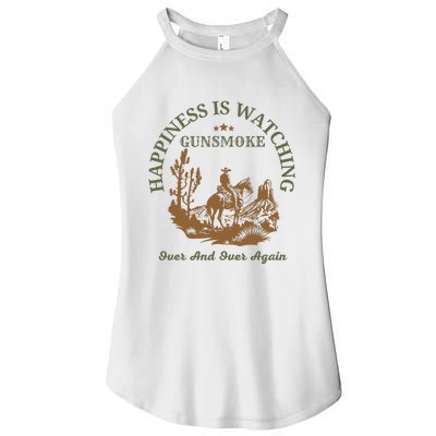 Happiness Is Watching Gunsmoke Over And Over Again Cowboy Women's Perfect Tri Rocker Tank