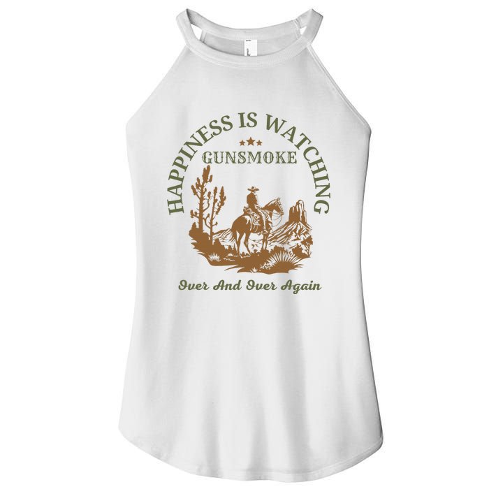 Happiness Is Watching Gunsmoke Over And Over Again Cowboy Women's Perfect Tri Rocker Tank