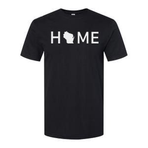 Home In Wisconsin Love U.S. State Outline Silhouette Softstyle CVC T-Shirt