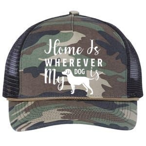 Home Is Wherever My Dog Is Retro Rope Trucker Hat Cap