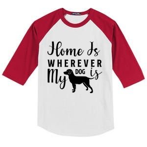 Home Is Wherever My Dog Is Kids Colorblock Raglan Jersey