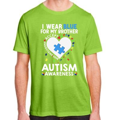 Heart I Wear Blue For My Brother Autism Awareness Month Cute Gift Adult ChromaSoft Performance T-Shirt