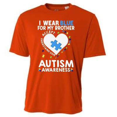 Heart I Wear Blue For My Brother Autism Awareness Month Cute Gift Cooling Performance Crew T-Shirt