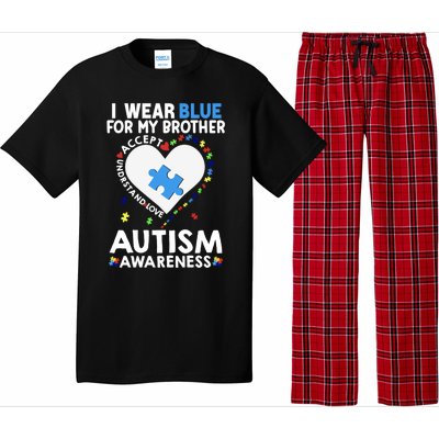 Heart I Wear Blue For My Brother Autism Awareness Month Cute Gift Pajama Set