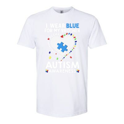 Heart I Wear Blue For My Brother Autism Awareness Month Cute Gift Softstyle CVC T-Shirt