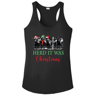 Herd It Was Christmas Cute Christmas Cow Heifer Lover Farmer Ladies PosiCharge Competitor Racerback Tank