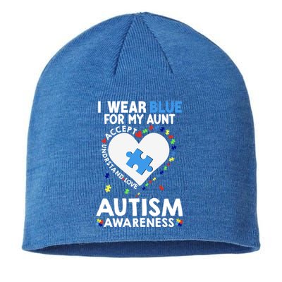 Heart I Wear Blue For My Son Autism Awareness Month Warrior Gift Sustainable Beanie