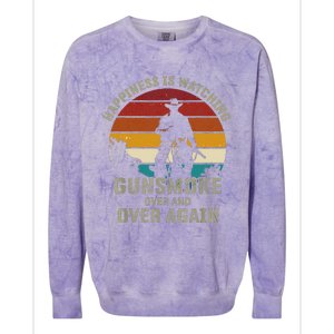 Happiness Is Watching Gunsmoke Over And Over Again Cowboys Colorblast Crewneck Sweatshirt