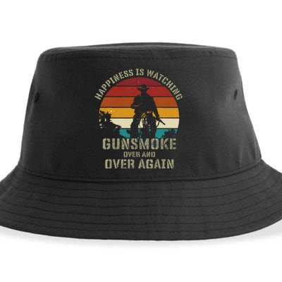 Happiness Is Watching Gunsmoke Over And Over Again Cowboys Sustainable Bucket Hat