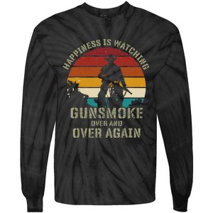 Happiness Is Watching Gunsmoke Over And Over Again Cowboys Tie-Dye Long Sleeve Shirt