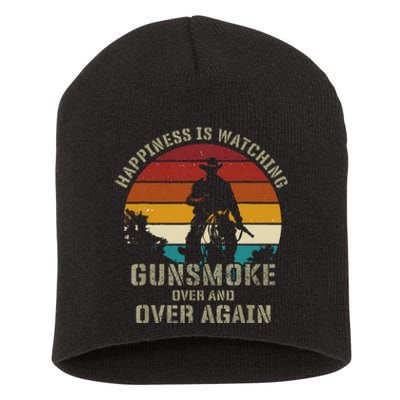 Happiness Is Watching Gunsmoke Over And Over Again Cowboys Short Acrylic Beanie