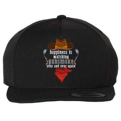 Happiness Is Watching Gunsmoke Over And Over Again Cowboys  Wool Snapback Cap